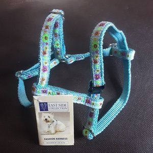 East Side Collection Blue with  flowers dog Harness small